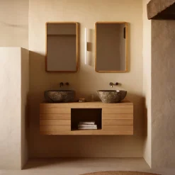 Badkamermeubel Kenta Teakhout, kleur Naturel (excl. waskom)