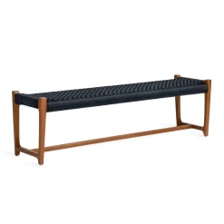 Bankje Kuwana Amber Teakhout, kleur Indigo