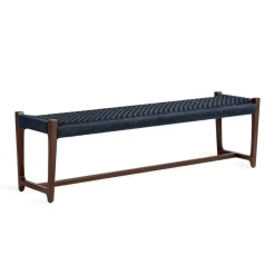 Bankje Kuwana Espresso Teakhout, kleur Indigo