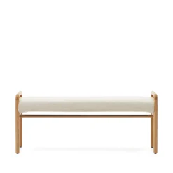 Bankje Macaret Eikenhout en chenille