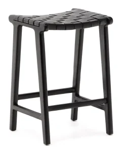 Barkruk Calixta Hout en Leder (zithoogte 67cm)