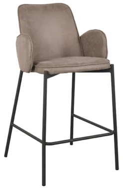 Barkruk Joni Micro Suede, kleur Taupe