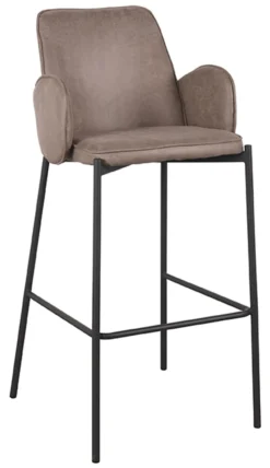 Barkruk Joni Micro Suede, kleur Taupe