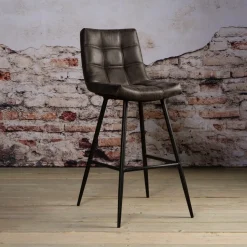 Barkruk Navarra Lederlook (zithoogte 75cm)