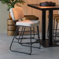 Barkruk Noah Bouclé, kleur Naturel (zithoogte 65cm)