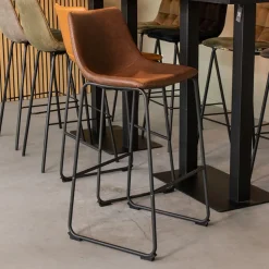 Barkruk Risto Lederlook (zithoogte 75cm)