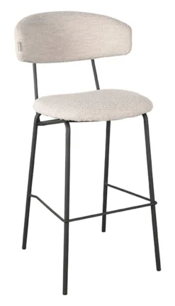 Barkruk Zack Bouclé, kleur Naturel (zithoogte 78cm)