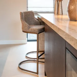 Barstoel Bolton Tweed stof, kleur Bruin (zithoogte 76cm)