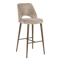 Barstoel Delphine Chenille, kleur Naturel (zithoogte 76cm)