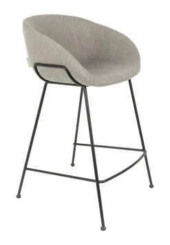 Barstoel Feston Stof, kleur Grijs (zithoogte 65cm)