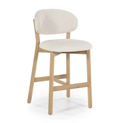 Barstoel Mikky Eikenhout en stof (zithoogte 69cm)