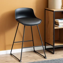 Barstoel Pelle PU, kleur Zwart (zithoogte 66cm)