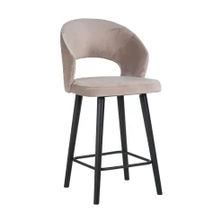 Barstoel Savoy Velvet, kleur Khaki (zithoogte 68cm)