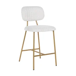 Barstoel Xenia Bouclé, kleur Wit (zithoogte 66cm)