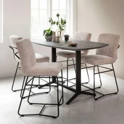 Bartafel Soho Deens ovaal, Betonlook, 160 x 90cm