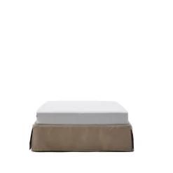 Bed Jaira excl. hoofdbord, Linnenmix, 90 x 200cm, kleur Taupe
