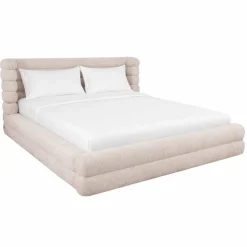 Bed Obidis Met uitklapbare bedbodem, 180 x 210cm, kleur Naturel
