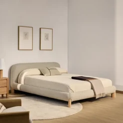 Bed Odina Bouclé, kleur Ecru/Naturel