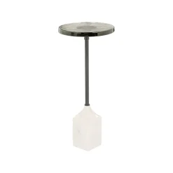 Bijzettafel Aurora Glas en marmer, Ø27cm