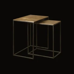 Bijzettafel Jos Set van 2 stuks, kleur Antique Brass