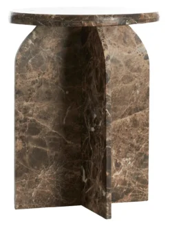 Bijzettafel Otinia Marmer, kleur Donkerbruin