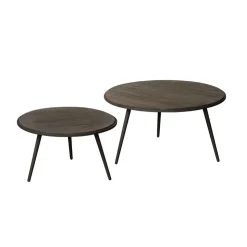 Bijzettafel Rolo Teakhout, Set van 2 stuks, kleur Wine