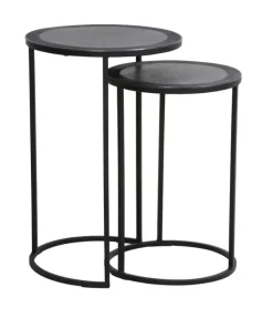 Bijzettafel Talca Set van 2 stuks, 35/40cm, kleur Antiek Lood