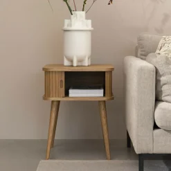 Bijzettafel/Nachtkastje Barbier Hout, 45 x 45cm