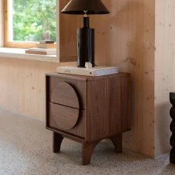 Bijzettafel/Nachtkastje Groove Hout, Met 2 laden