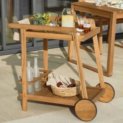 Bijzettafel/Trolley Felisa 55 x 73cm, kleur Naturel