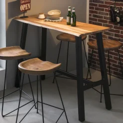 Boomstam Bartafel Eriko Acaciahout, 125 x 51cm, kleur Naturel