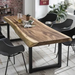 Boomstam Eettafel Elishia Suarhout, kleur Naturel