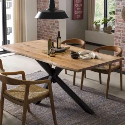 Boomstam Eettafel Raynaldo Acaciahout, kleur Zwart