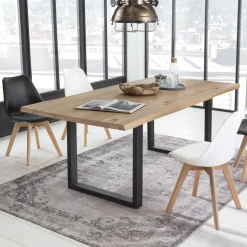 Boomstam Eettafel Serjio Eikenhout, 120 x 80cm