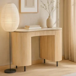 Bureau / Sidetable Dexter Bottecino Marmer en Mangohout, 136cm