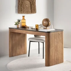 Bureau Soho Teakhout en betonlook, 140 x 60cm
