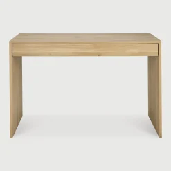 Bureau Wave Geolied Eikenhout, 120 x 60cm, kleur Naturel