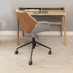 Bureaustoel Doulton PU en stof, kleur Grijs/Bruin