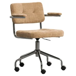 Bureaustoel Kova Geweven ribstof, kleur Donker Zand