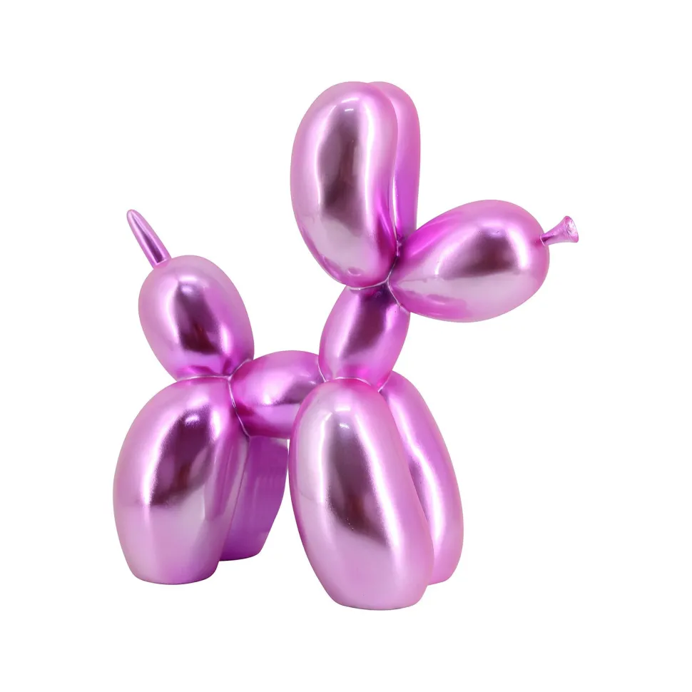 Decoratie Dog 26cm hoog, kleur Roze