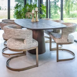 Deens Ovale Eettafel Alix Mangohout, 230 x 120cm
