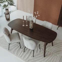 Deens Ovale Eettafel Aura Acaciahout, kleur Espresso