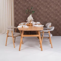 Deens Ovale Eettafel Aura Acaciahout, kleur Naturel