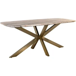 Deens Ovale Eettafel Bottega Marmer en brass