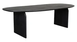 Deens Ovale Eettafel Cooper Zwart Mangohout, 210 x 110cm