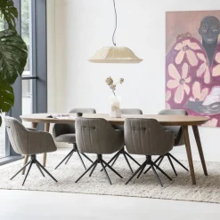 Deens Ovale Eettafel Elijah Eiken, kleur Bruin