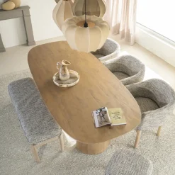 Deens Ovale Eettafel Lune Mangohout, kleur Naturel