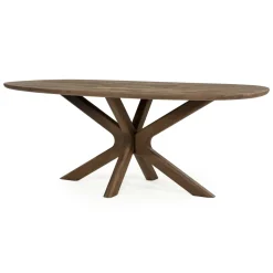 Deens Ovale Eettafel Tycho Mangohout, kleur Bruin