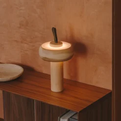 Draagbare Tafellamp Luba Essenhout, 30cm