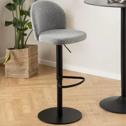 Draaibare Barkruk Alba kleur Grijs (zithoogte 55-80cm)